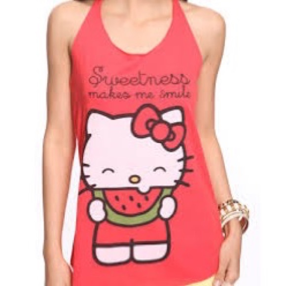 Hello Kitty Tops - Forever 21 Hello Kitty red watermelon graphic tank